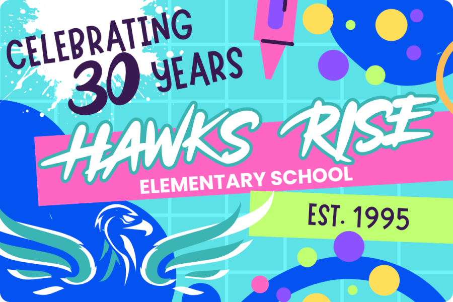 celebrating 30 years for Hawks Rise Elementary graphic